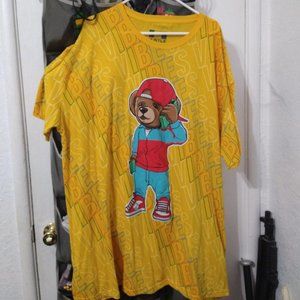 Teddy bear holding up stack of money Hip-hop street wear t-shirt